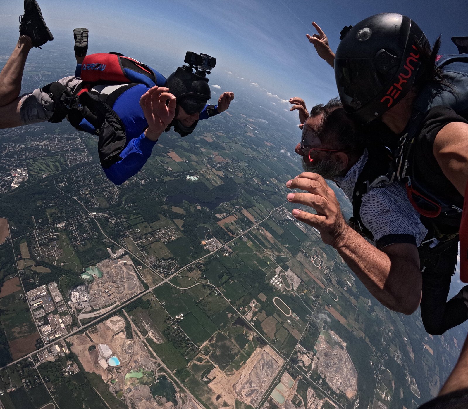 Instructor and jumper in freefall